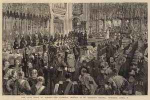 El Difunto Duque de Albany, el Servicio Fúnebre en la Capilla de San Jorge, Windsor, 5 de abril